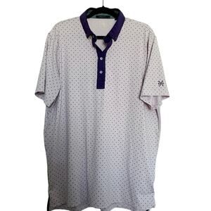 Greyson Polo Shirt Large Pink Purple Dot Golf Performance